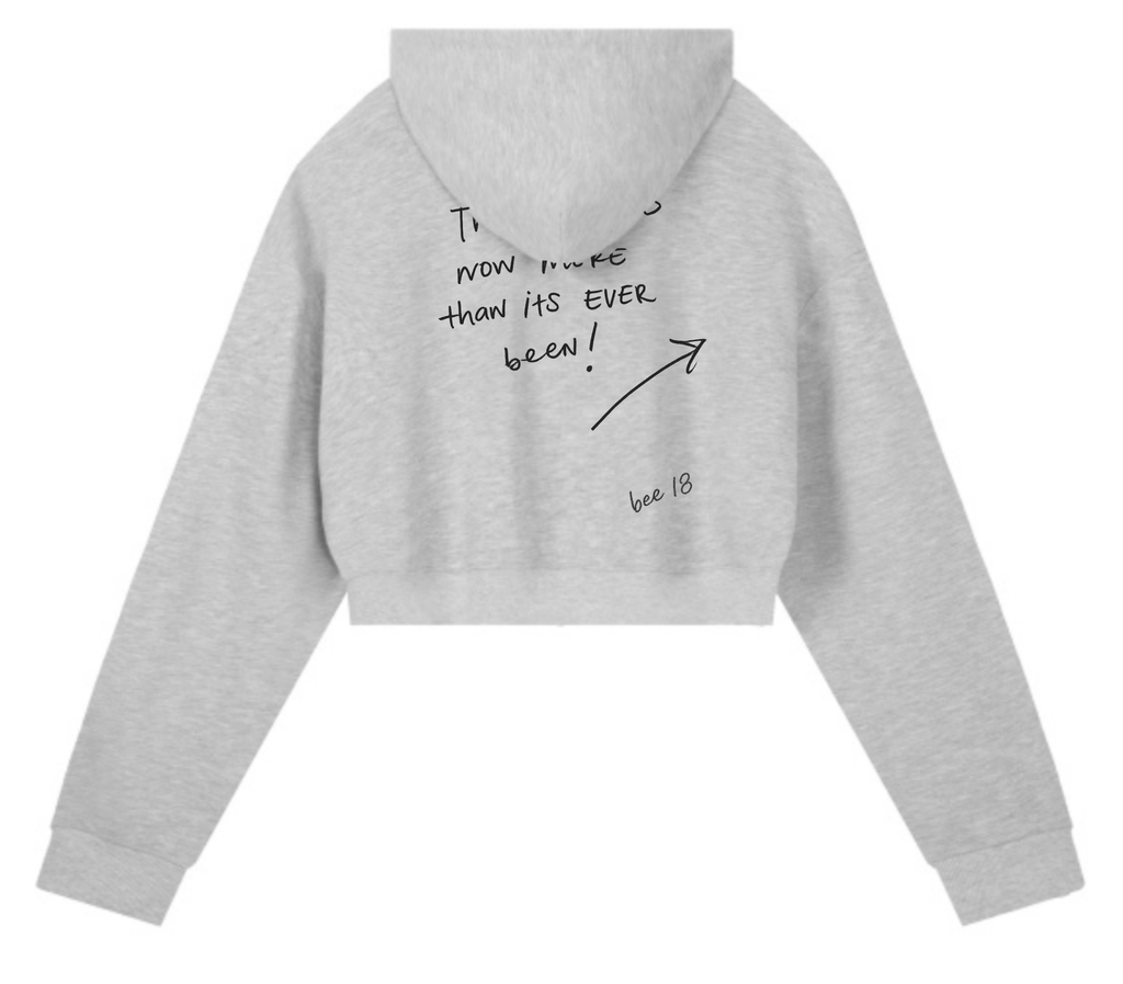 LOVE & GRATITUDE CROPPED HOODIE