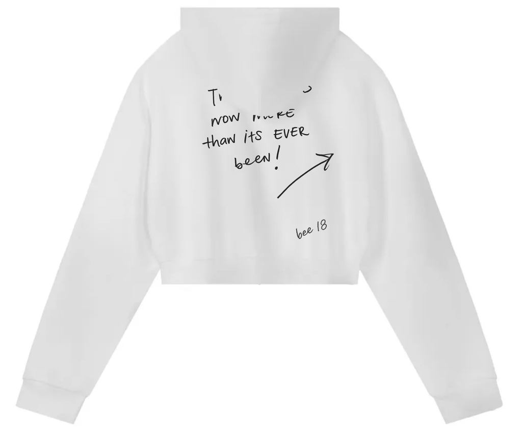 LOVE & GRATITUDE CROPPED HOODIE
